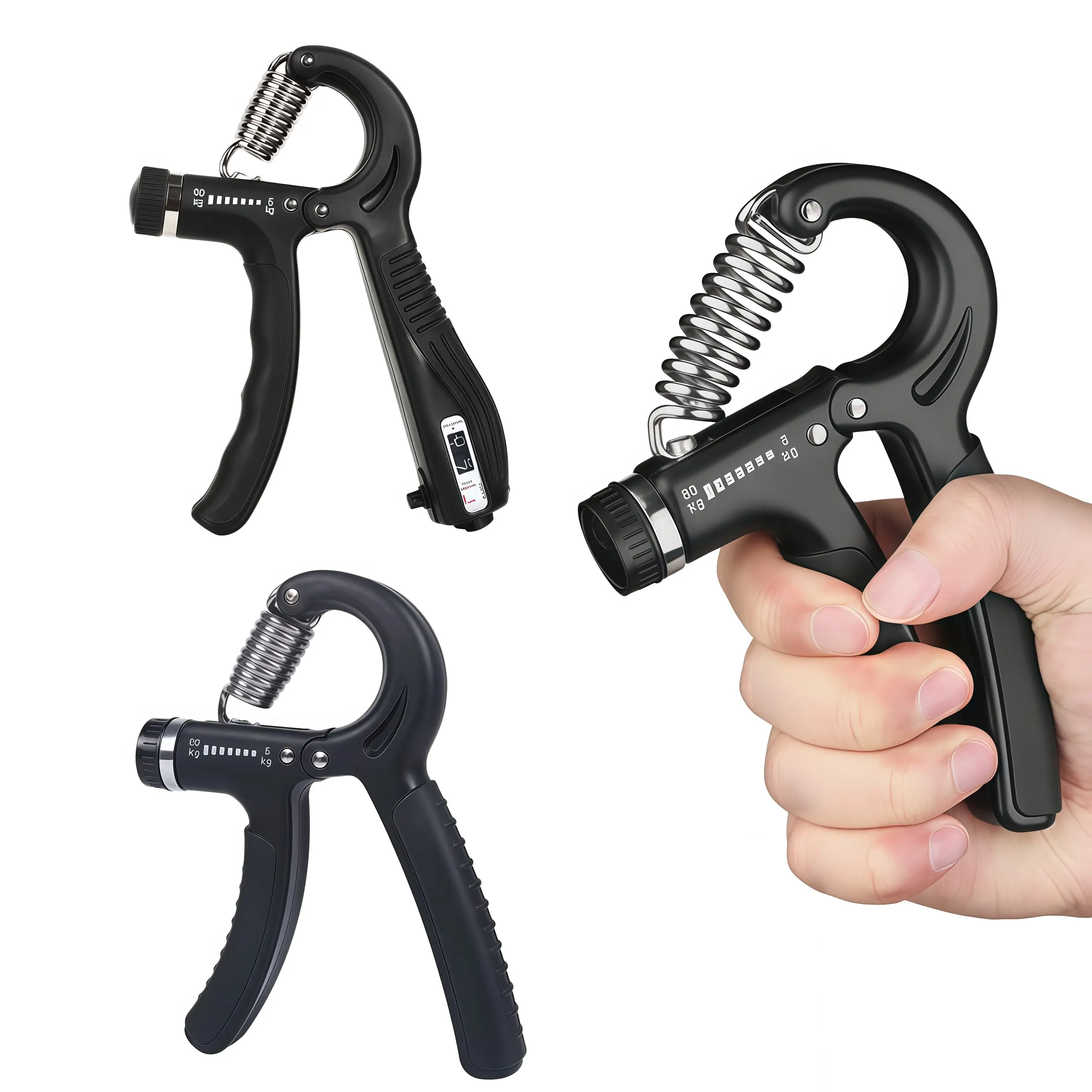 Adjustable Hand Grip Strengthener 50-60KG Non-Slip Grip Strength Trainer for Forearm Wrist & Finger Exercise