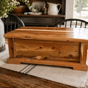 Mini Cedar Hope Chest, Small Wooden Storage Trunk for Keepsakes, Jewelry, and Personal Mementos