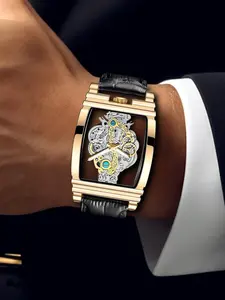 Men's Business Fashion Barrel Shaped, Fashion Watch for Party, Daily Clothing Decor, Trendy All-match & Exquisite Watch for Birthday Gift, Fashionable Watches