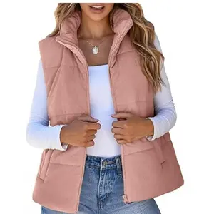 Fashionable corduroy puffer vest! Quality material with warm fill brings comfort. Great for cool - weather layering, fits casual and daily scenes. Effortlessly boost your style. Get this practical yet chic vest to renew your closet!