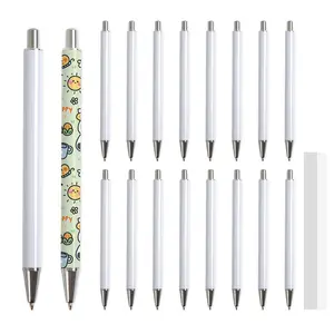 PYD Life 20 Pack Sublimation Pens Blanks Bulk White with 25 Pieces Shrink Wrap Films,Sublimation Ballpoint Pen Personalized DIY by Pen Heat Press Sublimation Oven