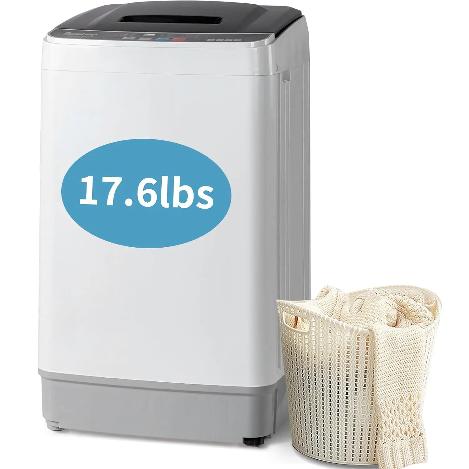 Full Automatic Washing Machine - 17.6Lbs Top Load Portable Mini Washer with Drain Pump, 10 Wash Programs, 8 Water Levels, 2-in-1 Washer Dryer for Apartments, RV Camping, Portable Washing Machine