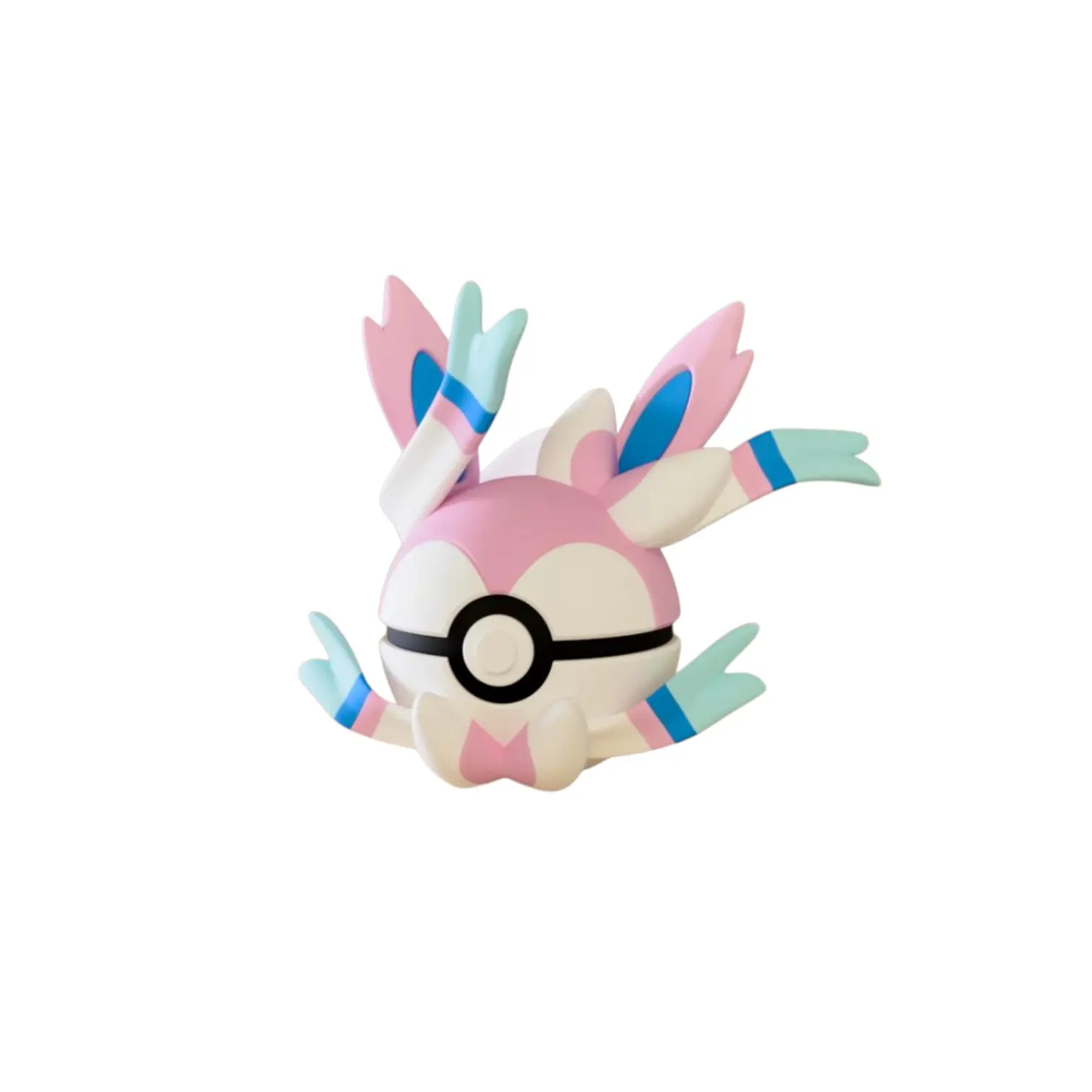 Sylveon-Inspired 3D Printed Poke Ball Collectible, Anime Design Home Decor Statue, Realistic Detailed Figurine