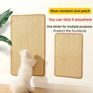 Cat Scratcher Mat, 23.6 X 15.7 Inch Natural Sisal Cat Scratch Mats, Horizontal Cat Floor Scratching Pad Rug with Sticky Velcro Tapes, Protect Couch and Carpets
