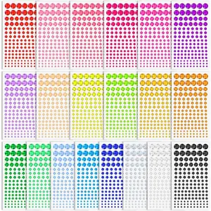 2800 Pcs Self Adhesive Gems Stickers for Crafts, 20 Colors Rhinestones for Bedazzling, Stick on Jewels for Face, Hair and Scrapbook Supplies (3/4/5/6/8/10mm)