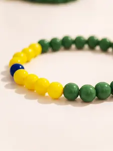 1pcs Blue Color Block Bracelet, Sporty Street Style, All Seasons, Plain Pattern, Perfect for Parties and Daily Wear