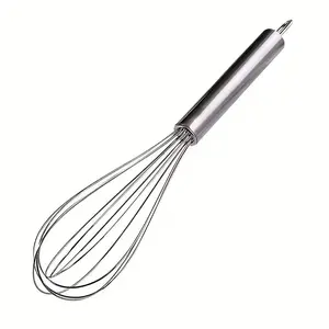 10-Inch Stainless Steel Whisk, Heat-Resistant Manual Kitchen Utensil for Pans, Baking & Bakeware Use