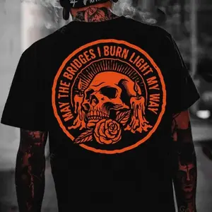 Men's Sarcastic Skull Graphic T-Shirt, Lightweight Streetwear Style, Breathable for Summer & Casual Workouts