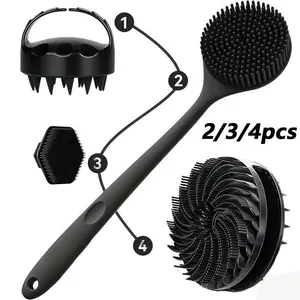 2pcs/set/3pcs/set/4pcs/set double-sided shower long handle brush/face brush/Body Brush/new hair washing brush/double-sided vortex multifunctional shower brush - suitable for bathroom cleaning | exfoliating | scalp cleaning | face washing