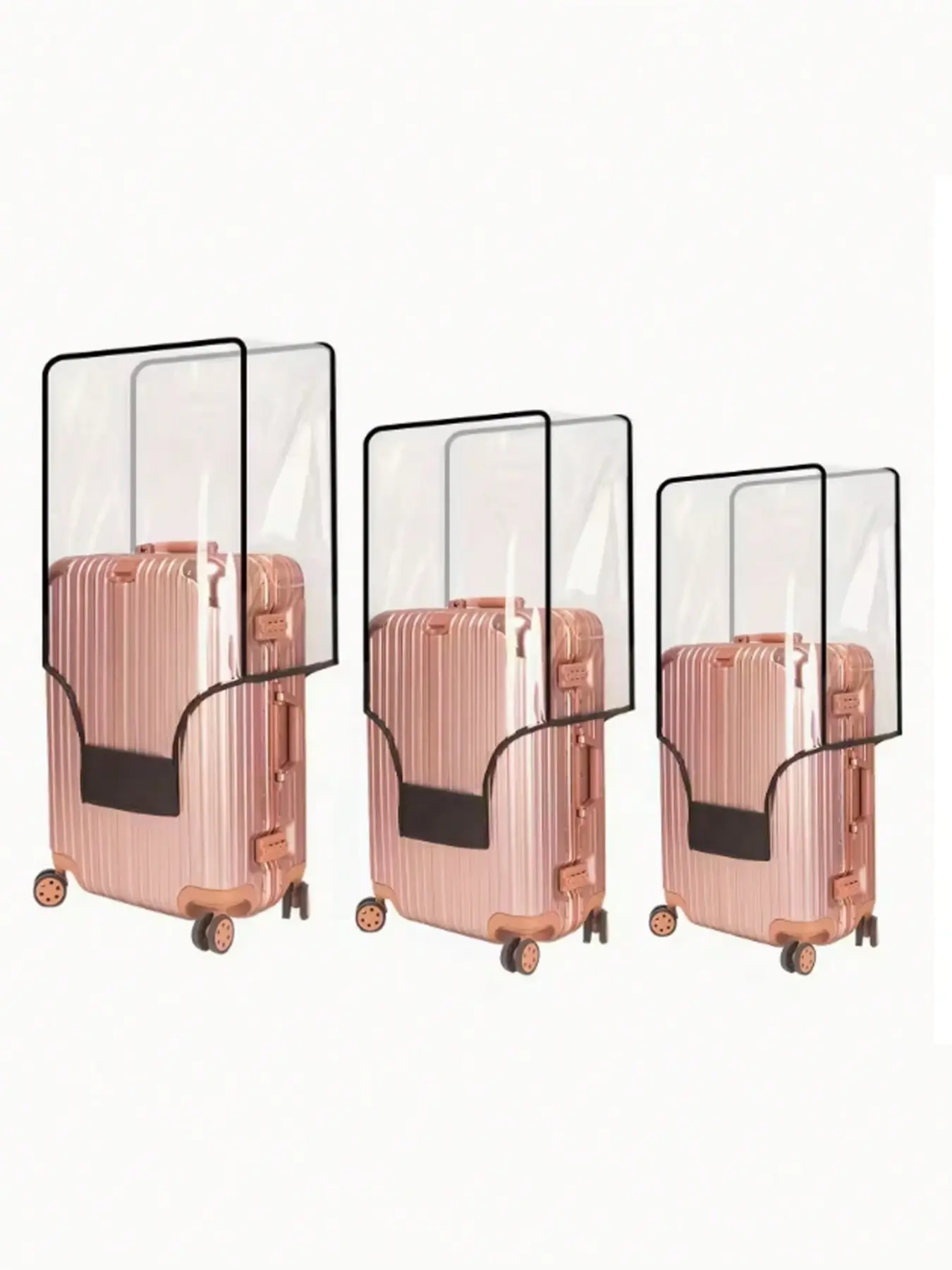 1 Transparent Trolley Case Cover, Luggage Cover Protector, Waterproof and Dustproof Suitcase Cover, Thickened PVC Scratch-Resistant Trolley Case Cover, Travel Accessories, Wrinkle-Resistant, Durable, Multiple Sizes