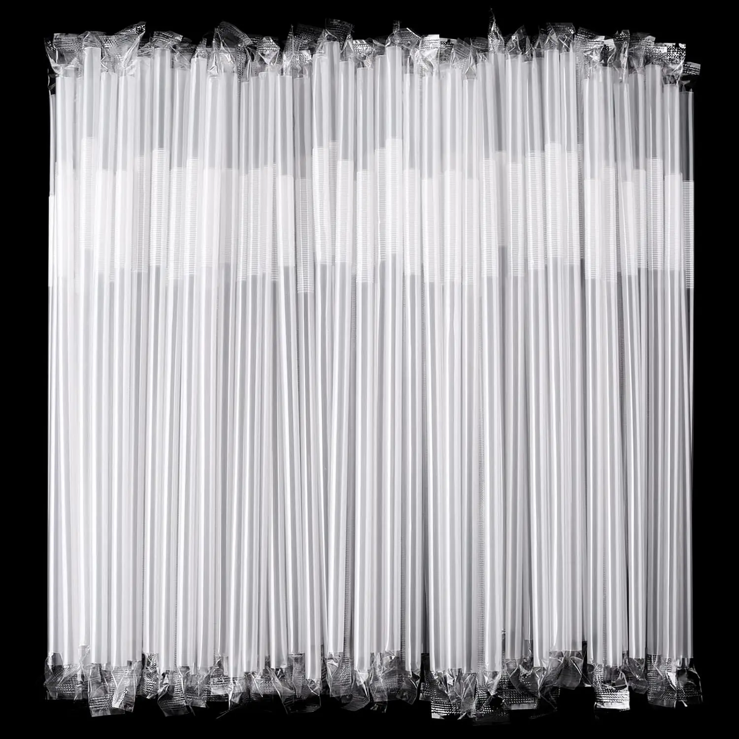 [Individually Wrapped] 100 count Clear Flexible Plastic Straws, Disposable Bendy Straws, (9.45" Long and 0.23'' Diameter),