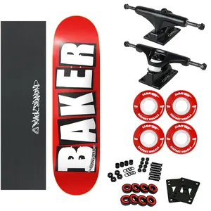 Baker Complete Logo Red/White 8.0" with 83A Soft Wheels