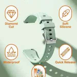 Diamond Cut Silicone Watch Band, Compatible with Huawei Gt4/ Gt5 Pro, Garmin Amazfit, Universal 18mm Smartwatch Strap