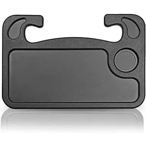 Car Steering Wheel Desk | Food Table for Car | Steering Wheel Tray for Constant Travelers, Fits Most Vehicles Steering Wheels (Black)