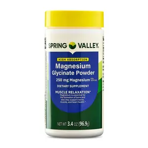 Spring Valley Magnesium Glycinate Powder 3.4 oz - High Absorption Dietary Supplement for Muscle, Nerve & Sleep Support - Healthcare, Fitness