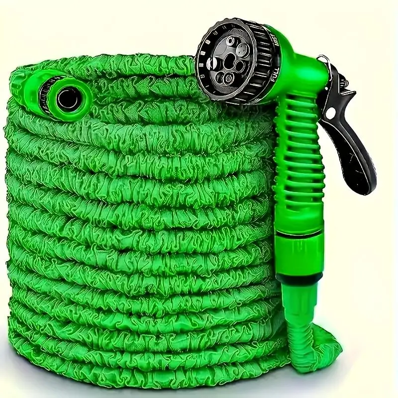 1-Set High-Pressure Garden Hose with Spray Nozzle, Heavy-Duty PVC Water Hose for Car Washing, Lawn Irrigation & Cleaning, Retractable Garden Hose (7-Spray Patterns) Garden Hose Watering Sprayer