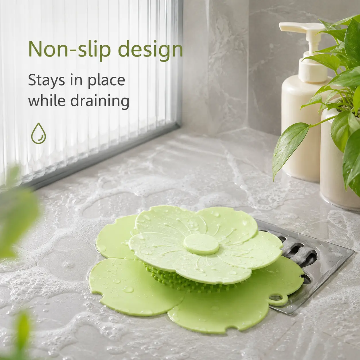 1 Count Two-tone Flower Shaped Silicone Floor Drain Cover, Thickened Non-slip, Easy to Clean for Kitchen Sinks Bathtubs and Bathroom Drains