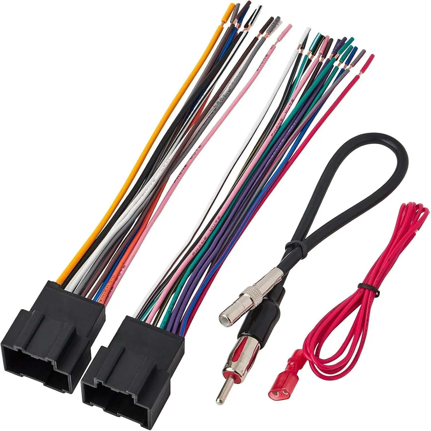 Radio Wiring Harness with Antenna Adapter Fits for Chevrolet 08-15 Express/07-14 Silverado/Sierra/Suburban, GMC 07-14 Yukon 06-15 Savana 07-12 Cadillac Escalade Aftermarket Stereo Cable Adapter