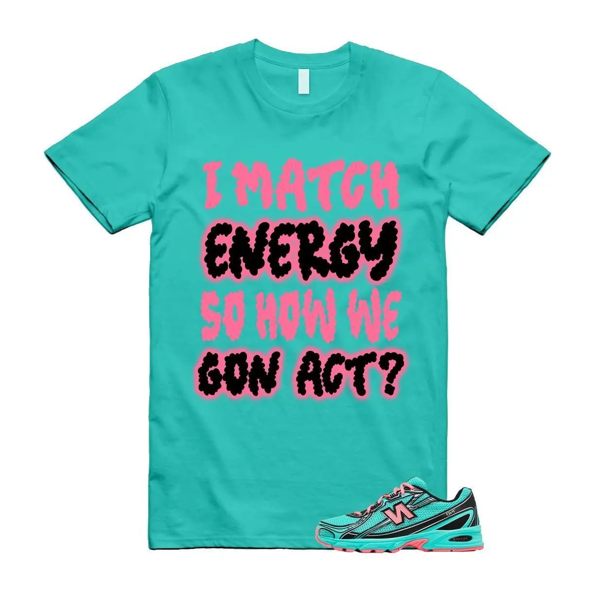 740 Cyber Jade Ultra Pink Black Teal Aqua T Shirt Match