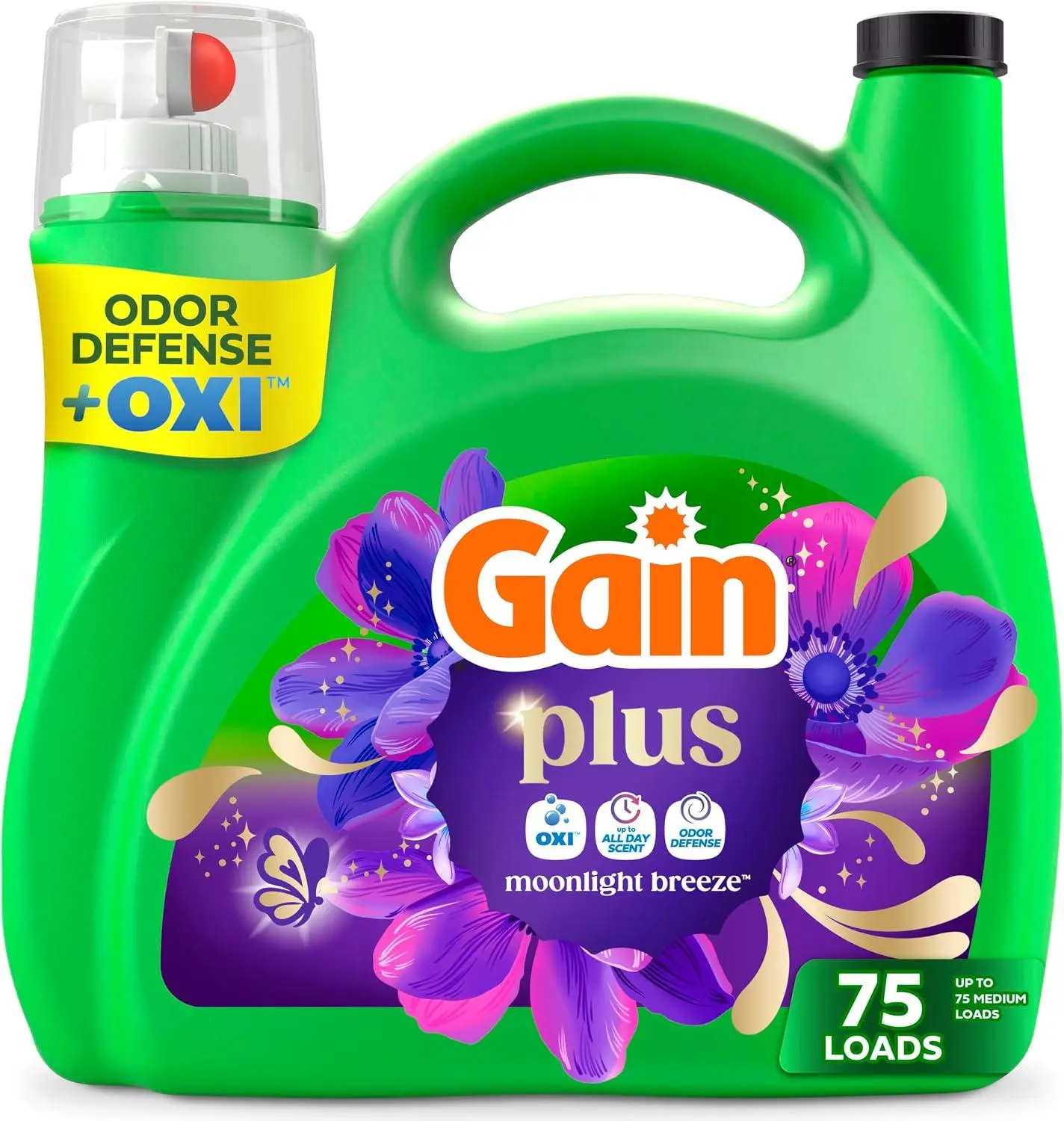 Liquid Laundry Detergent, Cleaner, Fresher, Now with Oxi, Moonlight Breeze Scent, 99 Fl Oz, 75 Loads
