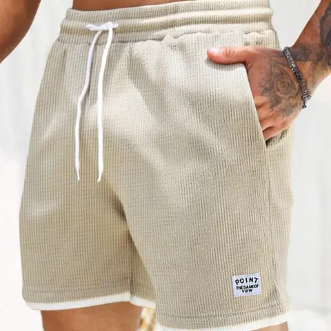 Men's Letter Patch Pocket Shorts, Casual Streetwear Shorts, Regular-Fit Comfy Breathable Summer Shorts, Men's Bottoms for Daily Wear, Shorts with Pocket