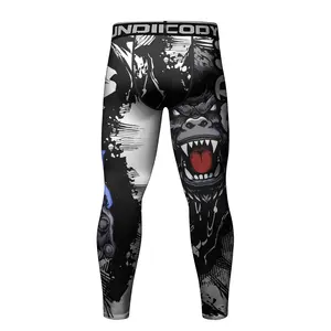 Cody Lundin Men's BJJ Animal Printed Compression Tights - Moisture Wicking, UPF 50+, All-Seasons Elastic Polyester Spandex Fabric, Wrestling Multi-Sports Bottoms