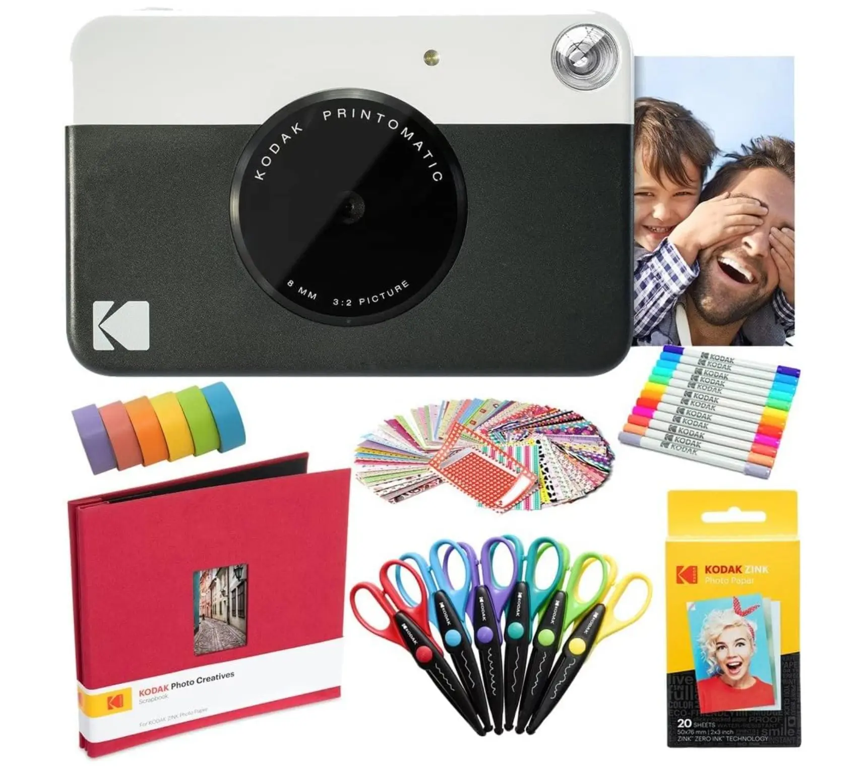 Kodak Printomatic Instant Print Camera Art Bundle