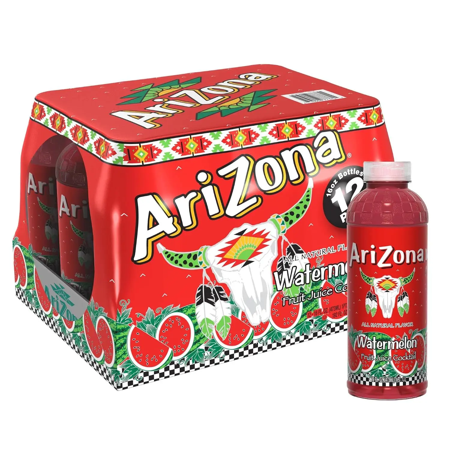 AriZona Fruit Punch | Fruit Juice Cocktail | 16 Fl Oz (12 Pack) AriZona Fruit Punch | Fruit Juice Cocktail | 16 Fl Oz (12 Pack)