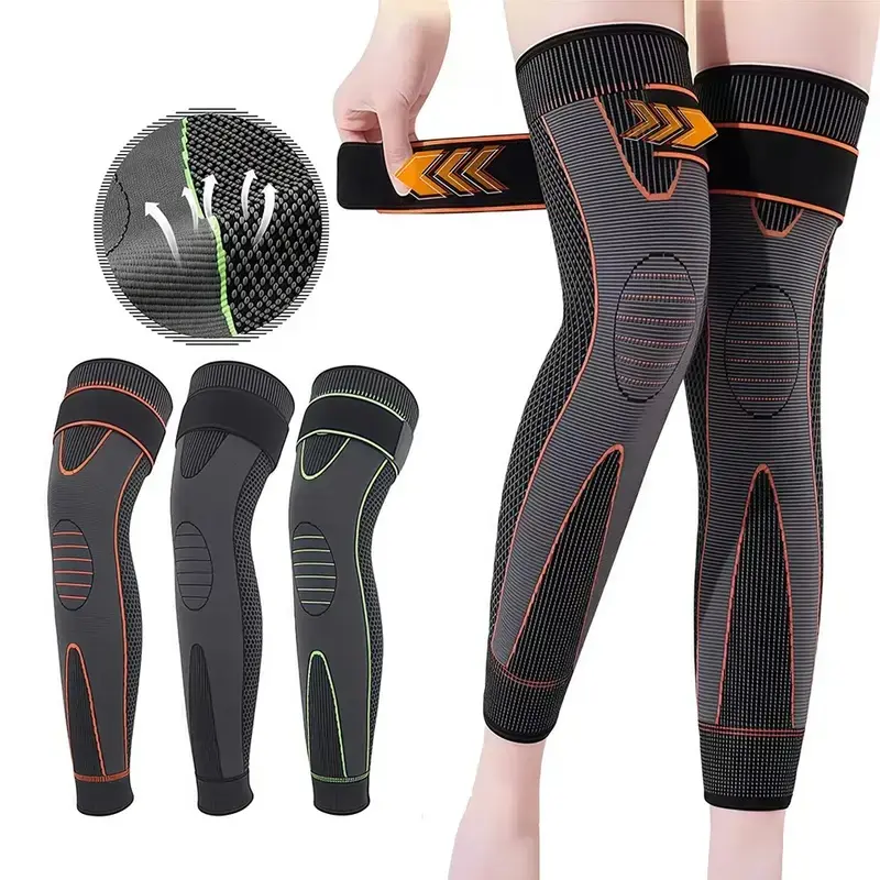 Non-slip Knee Pad, 1 Count Elastic Long Leg Sleeve Bandage, Pressurized Knee Pad, Running Sports Warm Leg Accessories, Sports Knee Brace