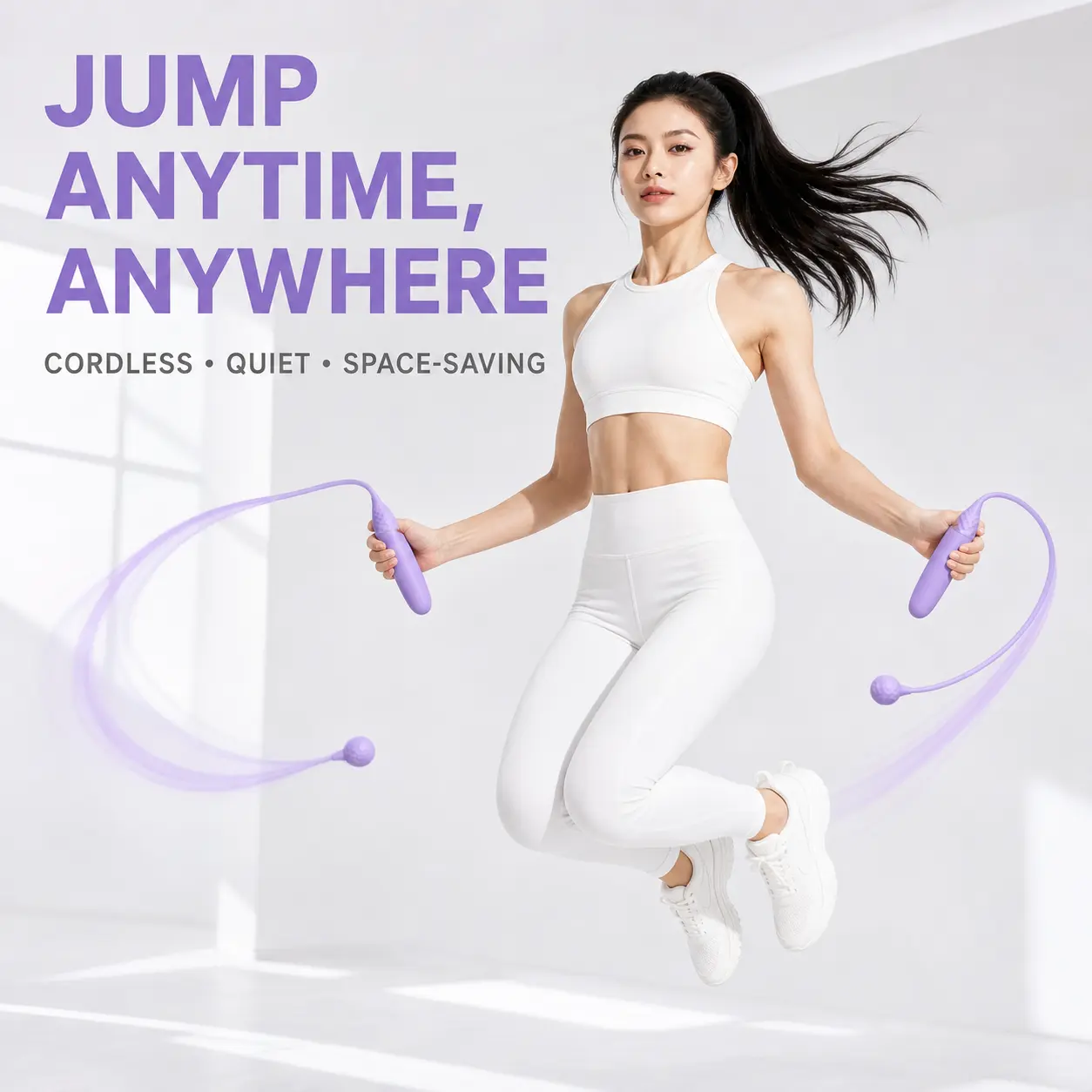 Wireless Weighted Jump Rope (1 Pair) – Portable Indoor/Outdoor Fitness Equipment for Home Workouts and Training