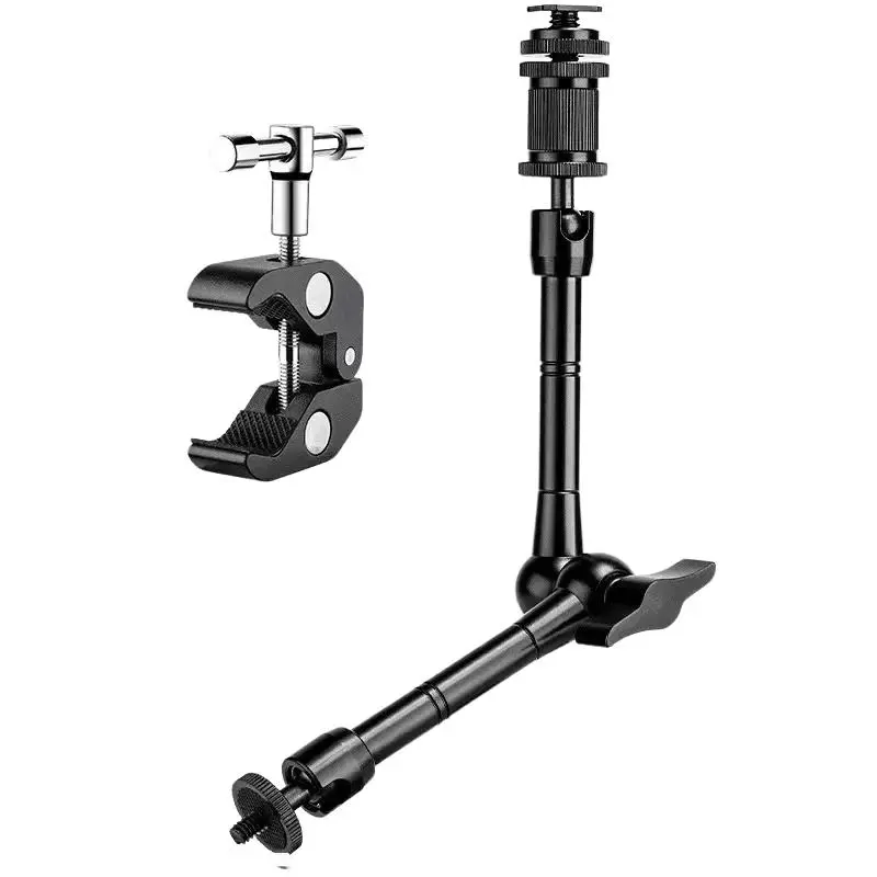 27.94cm Extendable Magic Arm Band Super Clamp, Adjustable Multi-Joint Flexible Arm for DSLR Camera, Durable Metal Mount for Vlogging and Video Shooting