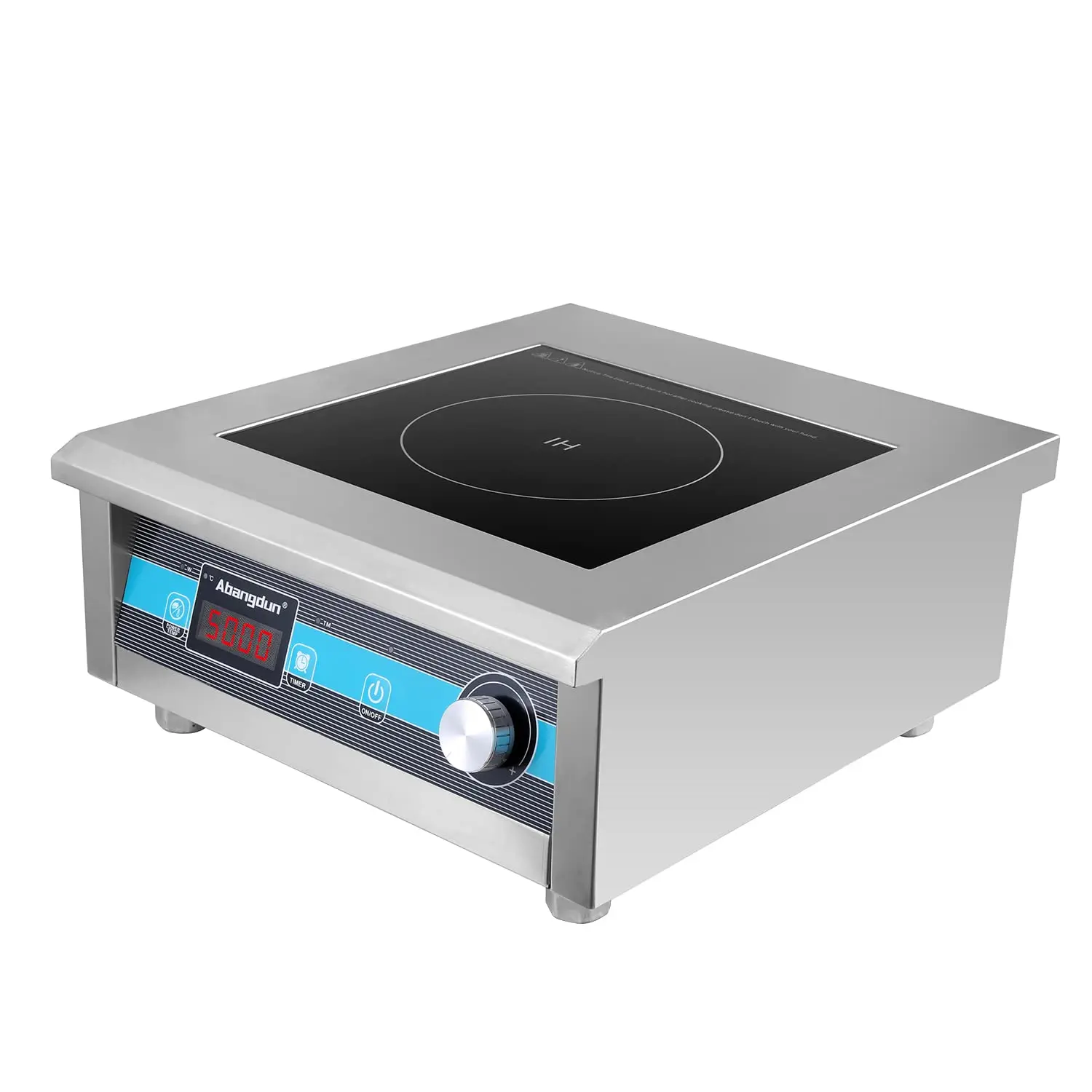 5000W 190V~275V Induction Cooktop Commercial Grade 20 Level Temp&Power Ctrl Professional Range Electric Stove Countertop Burners Cooker Cooking Heater Non-circulating Heating at Low Power 18-hour Timer Hot Plate for Kitchen Restaurants Abangdun