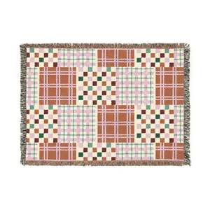 Patchwork Plaid Woven Blanket | Checkerboard Throw