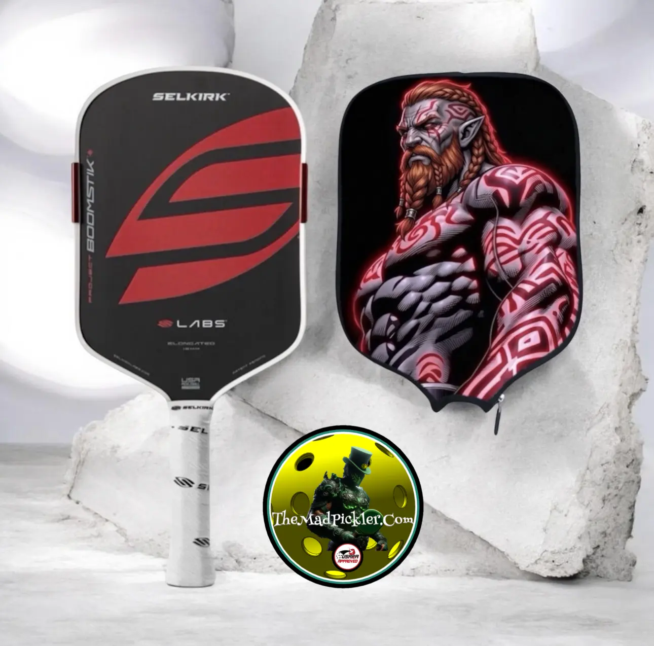 Selkirk Boomstik Elongated Pickleball Paddle & Limited Edition Cover DUPR the Great
