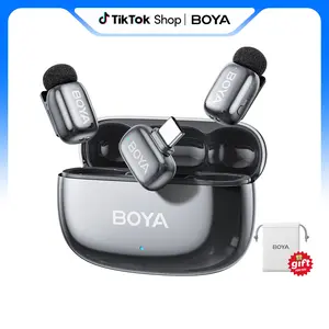 BOYA Mini 2 wireless lavalier microphone  compatible with Type-C devices and can be used for video recording and vlog shooting