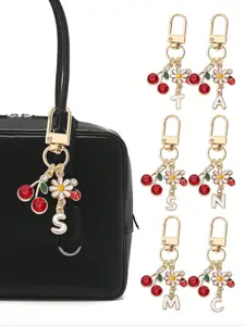 Stylish cherry bag charm, Fashion Bag Charms, flowers, ladybugs - key fashion backpack pendant decoration, alloy pendant keychain, decorative charm for women's wallets bags, Girly Purse Accessories, Stylish Charm