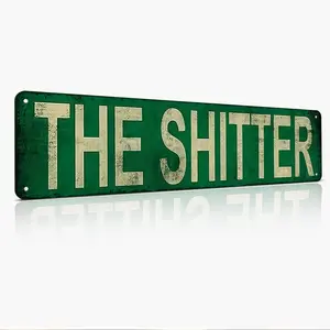 The Shitter Letter Pattern Vintage Metal Sign, Funny Street Aluminum Sign, Wall Decor for Home Bar Cafe Shop House Pub Yard Garage, Home Decor