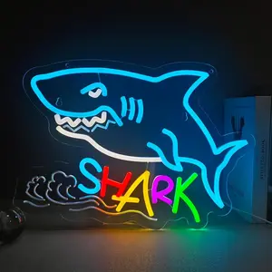 Adjustable Shark Neon Sign LED Wall Decor, USB Powered, Ideal for Aquarium, Game Room, Bedroom, Unique Gift for Shark Enthusiasts