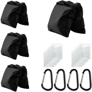 4 Pack Sandbag Weight Bags for Tripod Stand, Backdrop Stand, Canopy Tent, Outdoor Patio, Fishing Chair, Picnic Table - Black