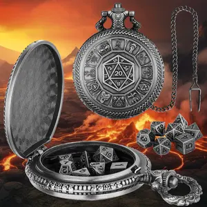 Creative Retro Metal Center Dice Set, Steampunk Pocket Case, Equipped With 7 Mini DND Game Polyhedral Metal Dice, Enhancing RPG Gaming Experience, Providing Collectible Gifts For Board