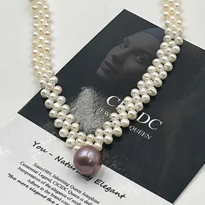 Natural Freshwater Pearl Necklace For Women AAAAA  Quality Real Pearl Pendant Christmas Gifts for Wife Mom Girlfriend Anniversary Valentine's Day Mothers Day Gifts Birthday Fine Jewelry Gifts for Her