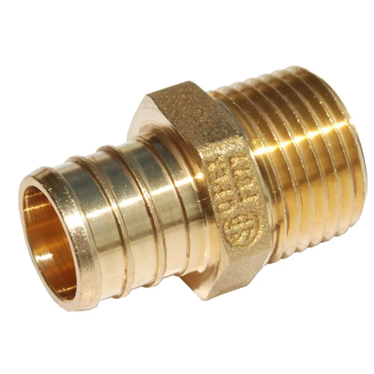 212 MAIN Cash Acme UC142LF DZR Brass Thread Adapter - 1x0.75 in. MNPT Thread, Corrosion Res., SharkBite Barb Connection, PEX Pipe Fit, IPC Compliant, NSF Listed, Bulk Household Appliance Part for Water Distribution Systems