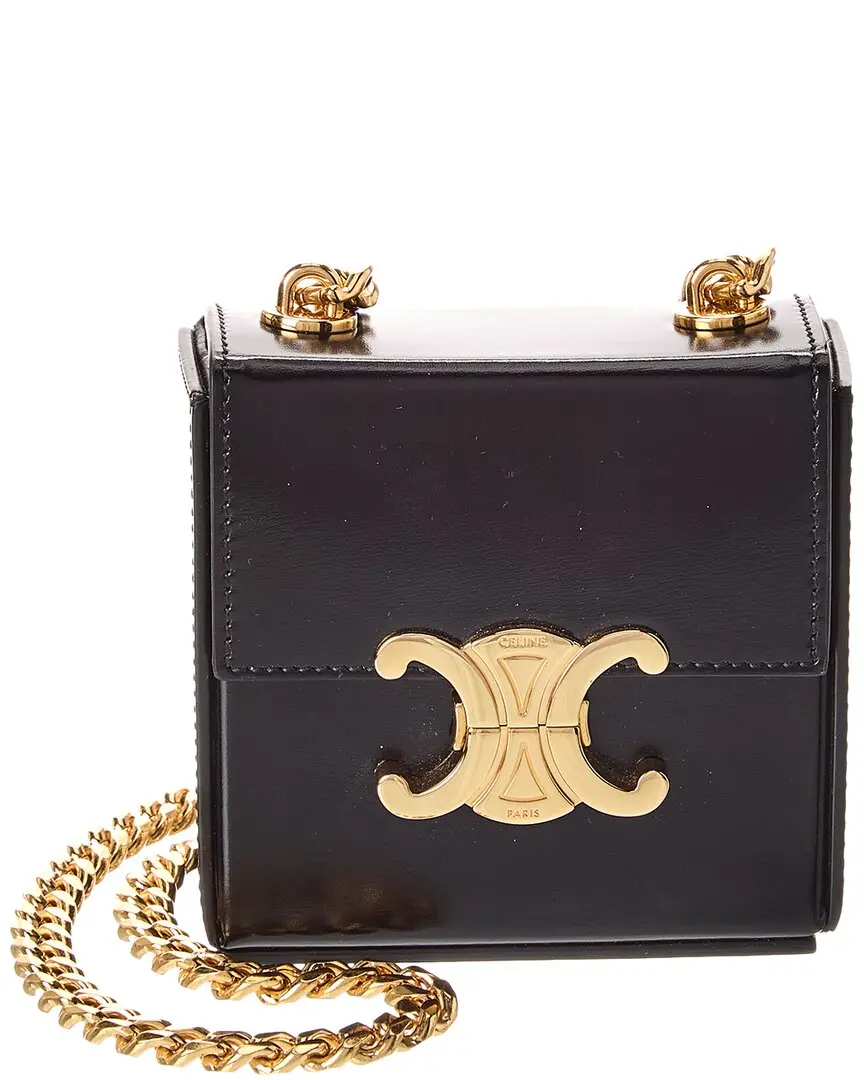 CELINE Box Triomphe Mini Leather Crossbody (Authentic Pre-Loved)