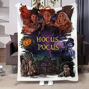 Hocus Pocus themed printed flannel blanket, perfect for your living room, office or living room, perfect for all seasons, versatile use blanket plushthin quilt holiday gift Intense Nacho Printed Flannel Blanket