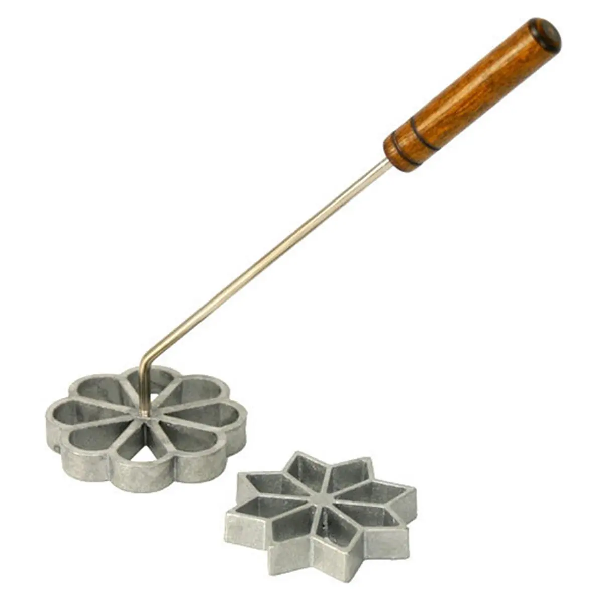 212 MAIN 11.5in Wood-Aluminium Cookie Baking Mold Set - Polished Cast Aluminum Kitchen Appliance Part, Dessert Bakeware with Included Recipe for Scandinavian Baking