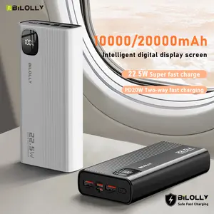 22.5W Super Fast Charging Power Bank, Portable 10000/20000mAh Power Bank, PD20W Bidirectional Fast Charging, LED Power Display, Ultra-thin Mini Battery Pack, for  iPhones and Android phones.
