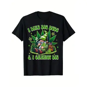 180g Cannabis Weed Gnome Smoking I Like Big Buds & I Cannot Lie T-Shirt