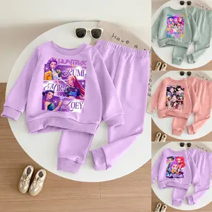 1PCS  Hoodies Set Medium Size Long-sleeved Shirt for Toddler Girls Regular Fit Autumn Casual Wear with Cartoon Graphic Print