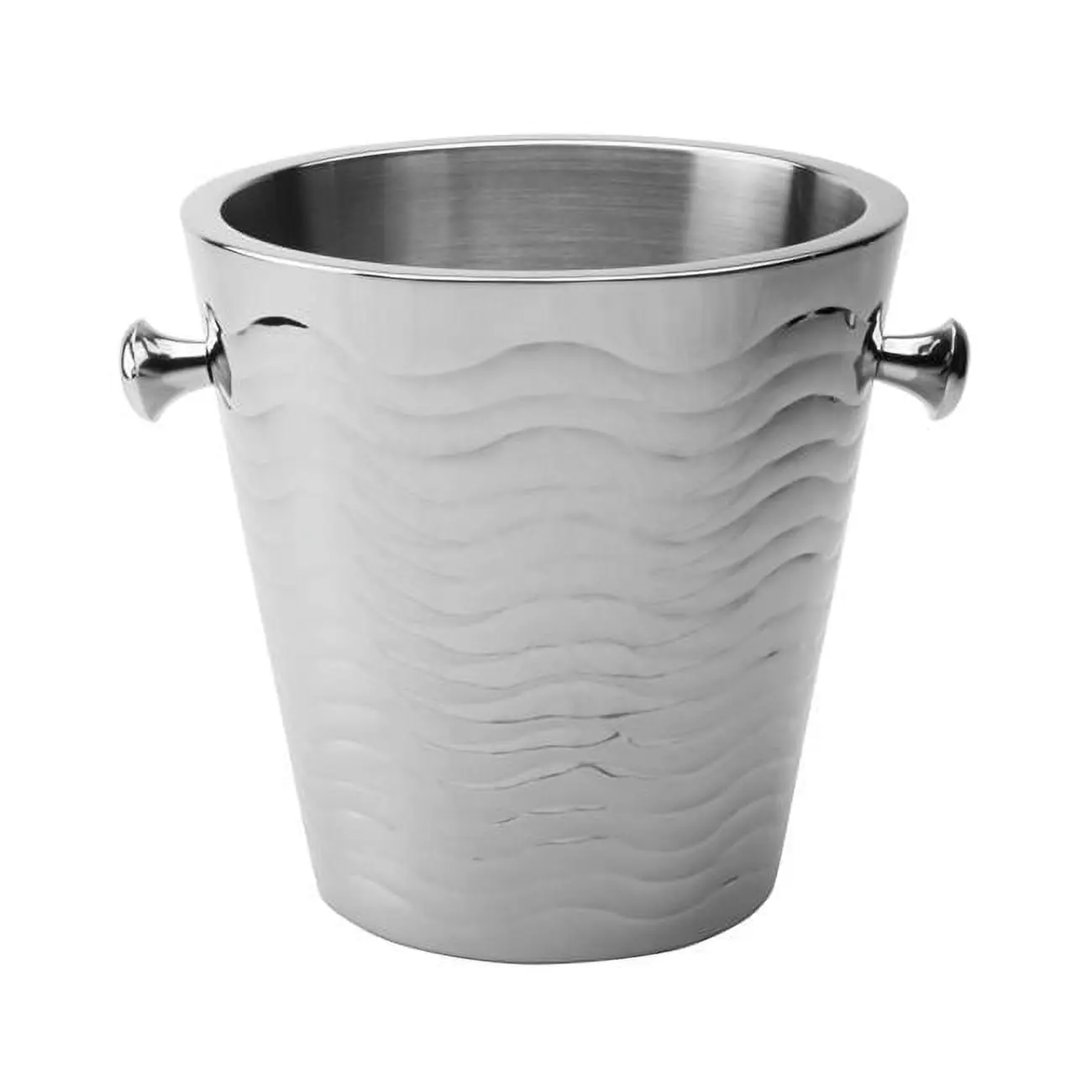 Jiallo 72720 9 in. Ripple Wave Stainless Steel Bucket, Wine & Silver