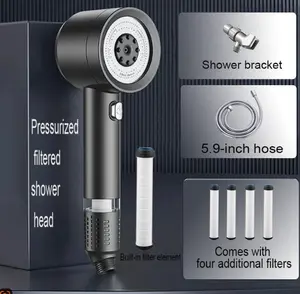Filtered Handheld Shower Head – Lasts for Years, No Rust, No Leaks – High Pressure, On/Off Switch, Multiple Sprays – Great for Hard Water & Pet Baths High-Pressure powerful flow 4-Way